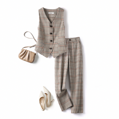 【３color】アーガイルチェックセットアップ w-136