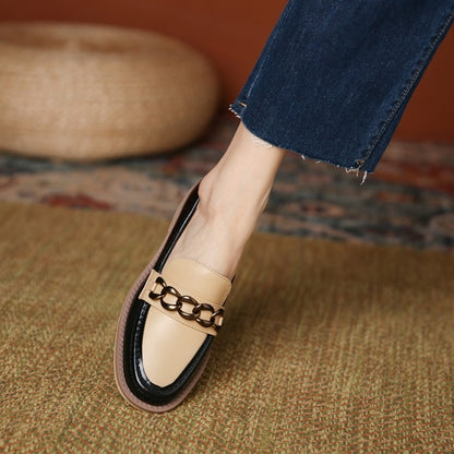 コントラストカラーアッパーチェーンローファー　AU-121