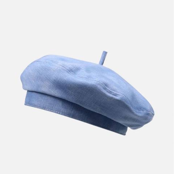 【２color】レトロスタイルデニムカラーベレー帽　AU-035