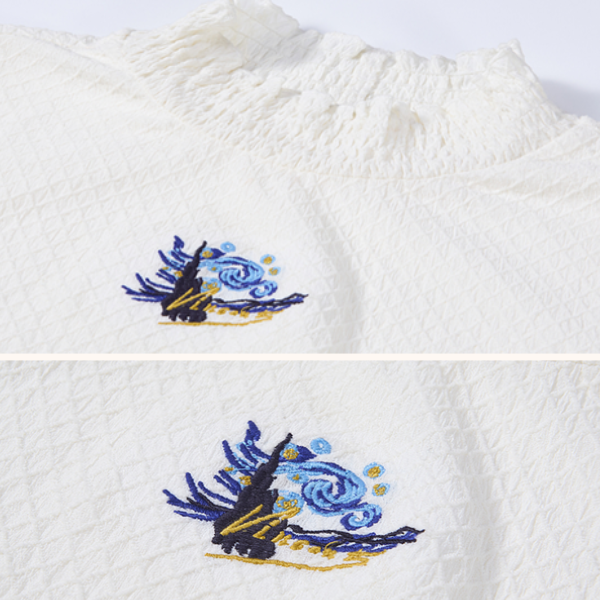 ハーフハイネックレースディテールトップ　《Z00672》