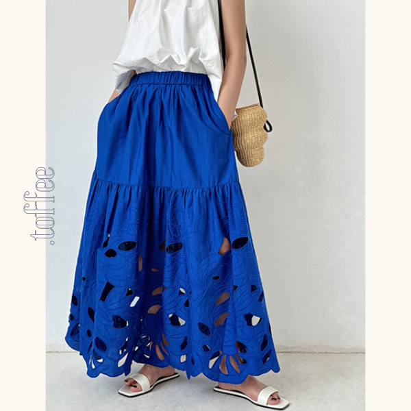 カットアウトロングスカート　Z00421