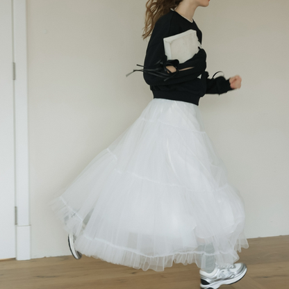 ラウンドネックリボンスウェットシャツ Z00138