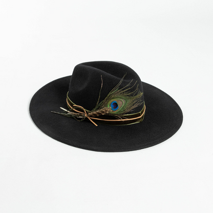 【2color】フェザー装飾ハイトップハット X-419