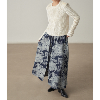 【2color】 レースフリンジ スリムフィットトップス X-433