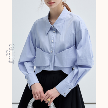 ビッグリボンブルーシャツ　Z00457