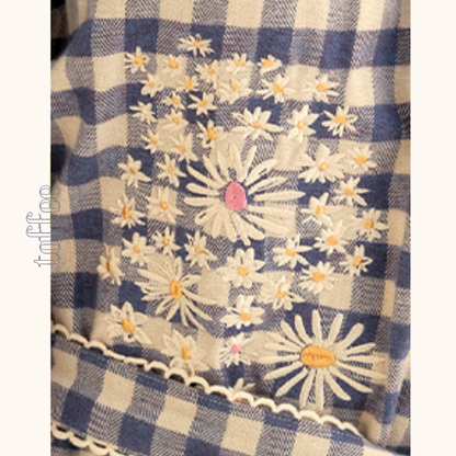 ギンガムチェックウエストリボンロングワンピース　《Z00757》