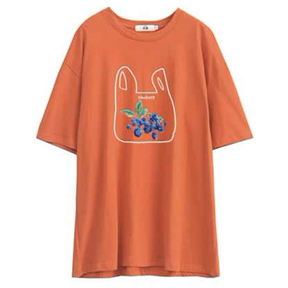 【5color】オーバーサイズロングプリントTシャツ《Z00991》