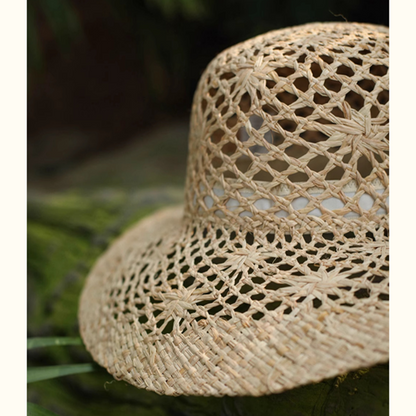透かし編みストローハット　Z00400