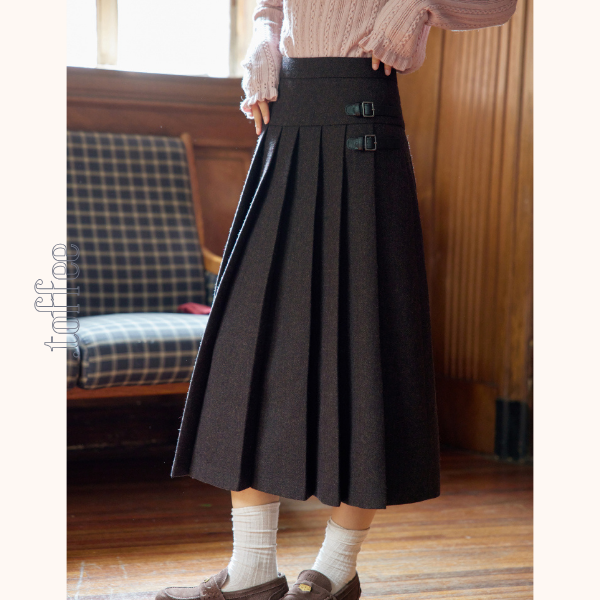 【2color】ハイウエストAラインロングスカート　Z00560
