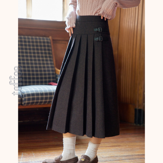 【2color】ハイウエストAラインロングスカート　Z00560