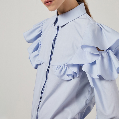 フリルショルダーシャツ　Z00460