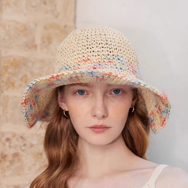 カラフルブリムストローハット《Z01024》