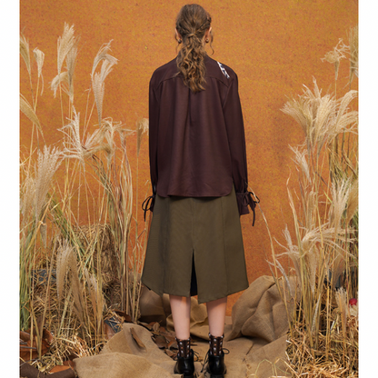 【２color】イレヘムスリットスカート w-026