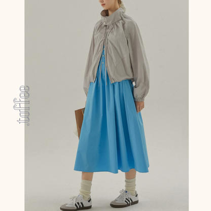 【2color】スタンドカラードロップショルダージャケット《Z00835》