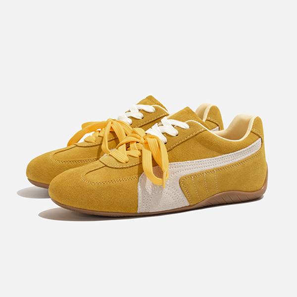 【2color】ラウンドトゥバイカラーシューレース ローカットスニーカー　《Z00780》