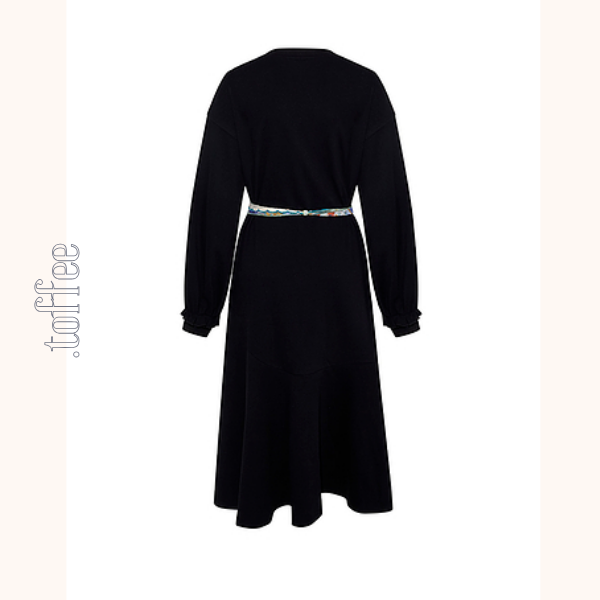 【2color】Vネックスウェットワンピース　《Z00683》