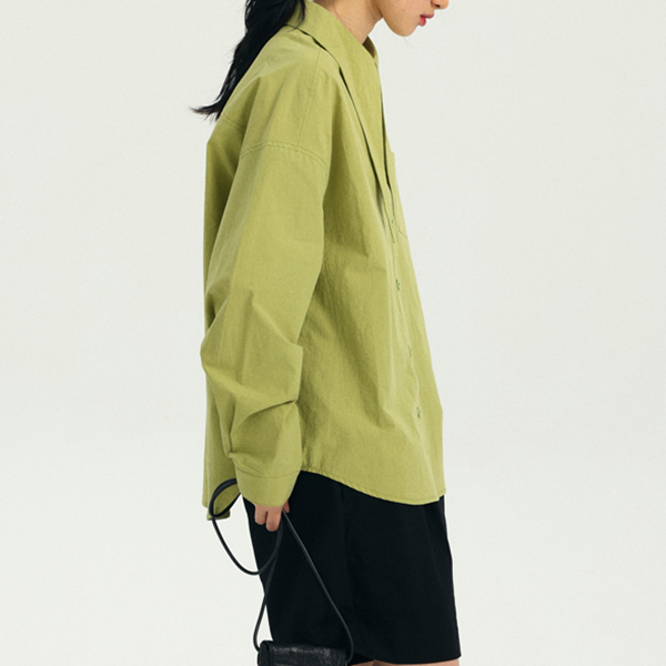 【2color】ラージカラーオーバーサイズコットンシャツ　《Z00726》