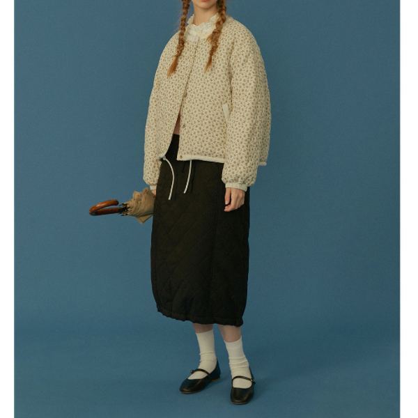 キルティングミモレ丈スカート Z00069