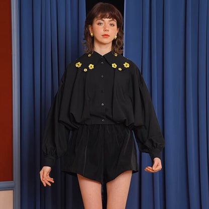 【2color】レトロラグジュアリー：スウェード調ショートパンツ 《C0205》