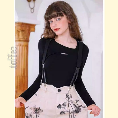 【3color】ニッチなクロスデザイン　ボトリングシャツ C0167