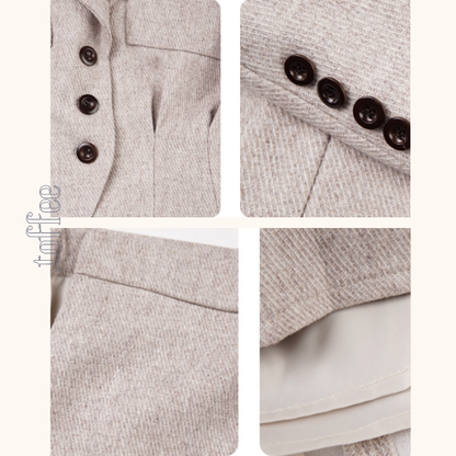 ショートテーラードジャケット＆ロングプリーツスカート セットアップ　《Z00773》