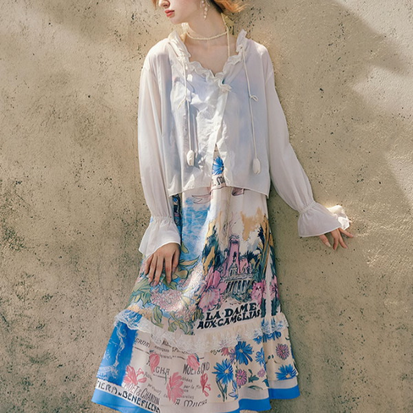 フリルシアークロップドカーディガン《Z00971》