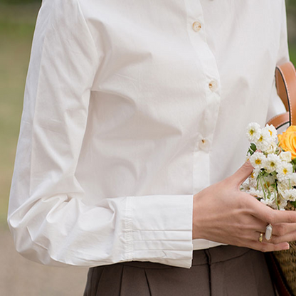 アシンメントリックカラーホワイトシャツ　《Z00809》