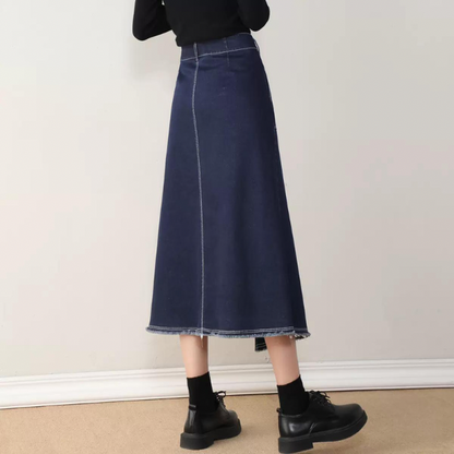 【２color】ボタンデザインナロースカート w-121