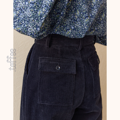【2color】ハイウエストコーデュロイパンツ　Z00523