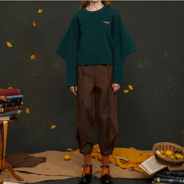 【２color】リブヘムセンタープレスパンツ AU-468