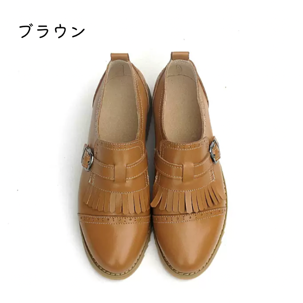 【５color】オックスフォードカジュアルフラットシューズ w-117