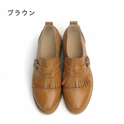 【５color】オックスフォードカジュアルフラットシューズ w-117