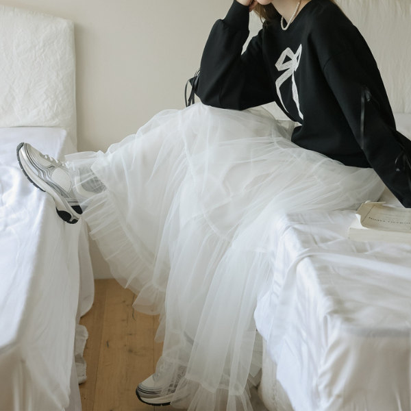 ラウンドネックリボンスウェットシャツ Z00138