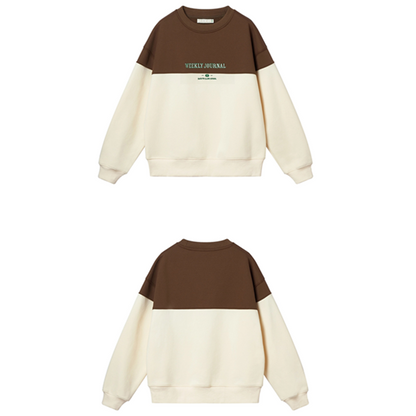 【2color】レター刺繍バイカラースウェット　Z00554