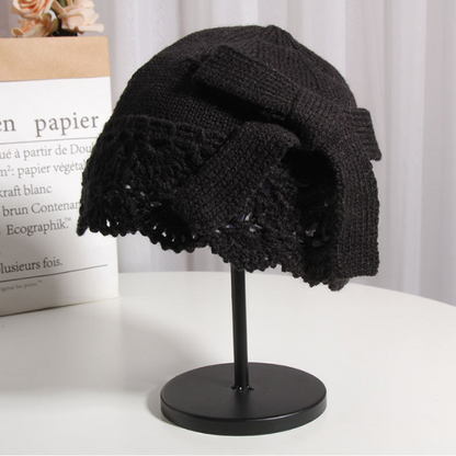 【４color】レースステッチレトロドームベレー帽　AU-113