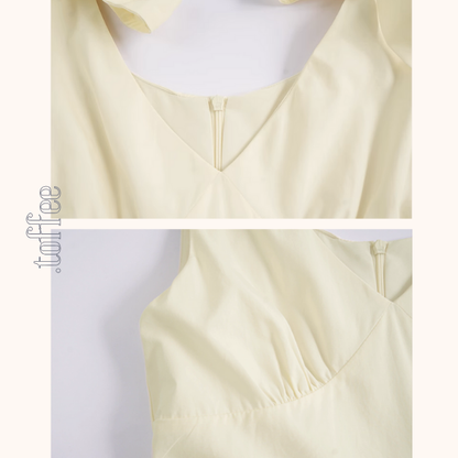 【2color】ショルダーリボンVネックワンピース《Z01011》