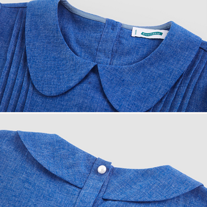 【2color】ドールカラーとプリーツの優美ワンピース《Z01049》