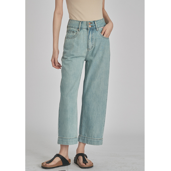 【2color】ウォッシュド ワイドレッグジーンズ Z00177