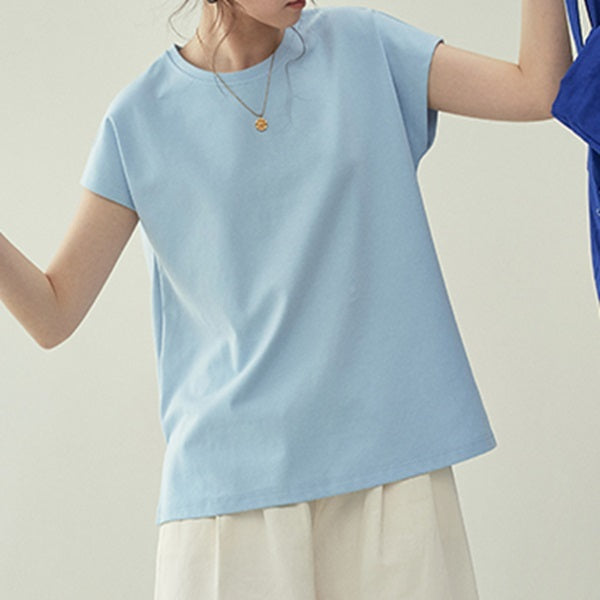 【2color】バックリボン刺繍クルーネックトップ　Z00324