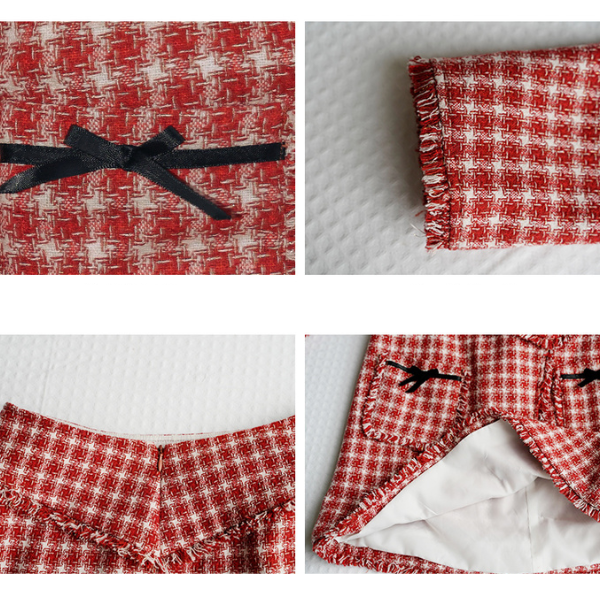 千鳥格子フリンジエッジセットアップ Z00018