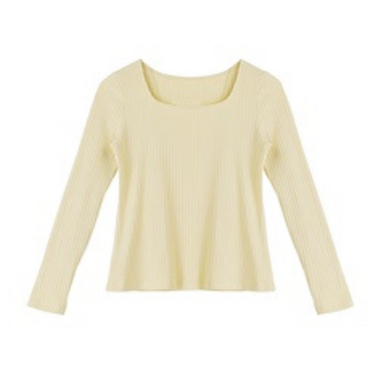 【2color】スリムフィットスクエアカラートップス X-506