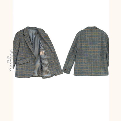 グレンチェック柄 テーラードジャケット　《Z00769》