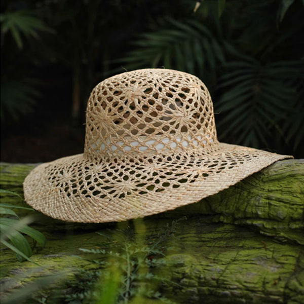 透かし編みストローハット　Z00400
