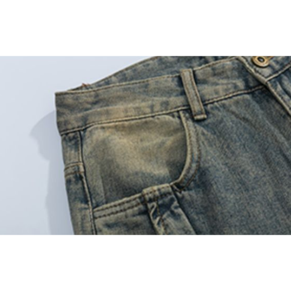 【2color】ヴィンテージ風ウォッシュデニム X-363