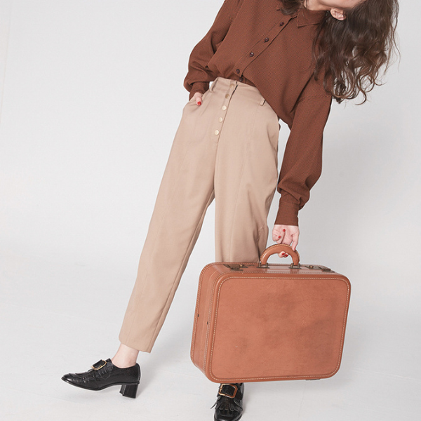 マルチプルフロントボタンハイウエストパンツ　AU-189