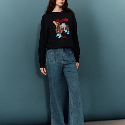 ドッグプリントスウェットシャツ　《Z00691》