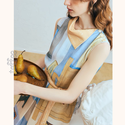 ルームプリントノースリーブワンピース《Z00980》