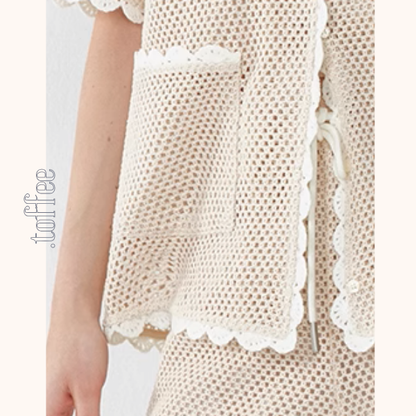 バードモチーフメッシュシャツ＆ショーパンツセットアップ《Z01014》