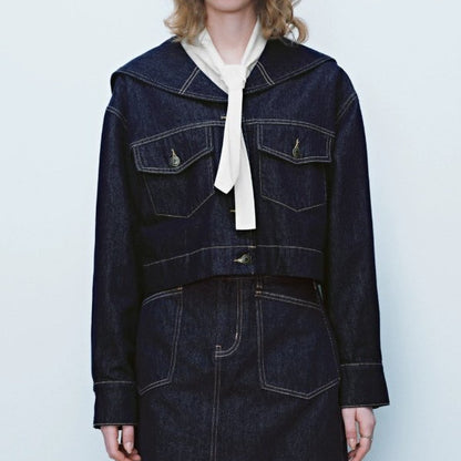 セーラーカラーデニムジャケット Z00278