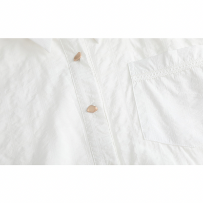 【2color】フリルヘムショート丈シャツワンピース Z00048